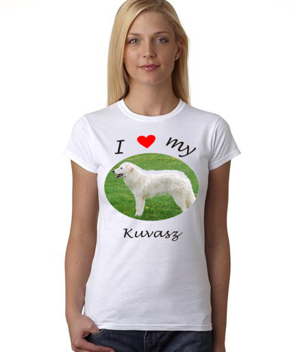 Dogs - I Heart My Kuvasz on Womans Shirt